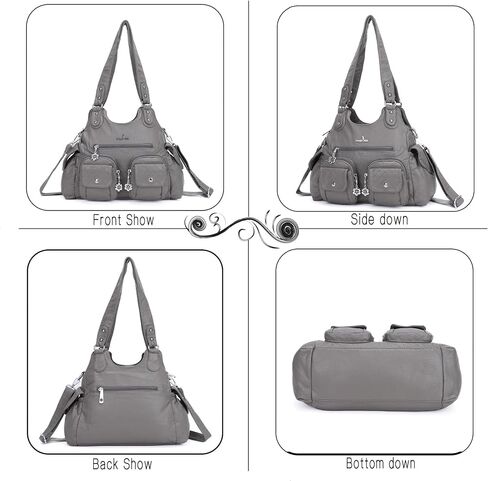 Angel Kiss Handbags for Women Large Tote Hobo Bag Soft PU Leather Multi-Pocket Shoulder Bag Top Handle Handbag in Kuwait