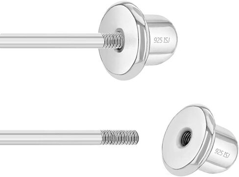 925 Sterling Silver Unique Simulated Pearl Basket Toddler Earrings with Screw Back Locking - Hypoallergenic & Safe for Babies, Toddlers, Young Girls, and Pre Teens in Kuwait