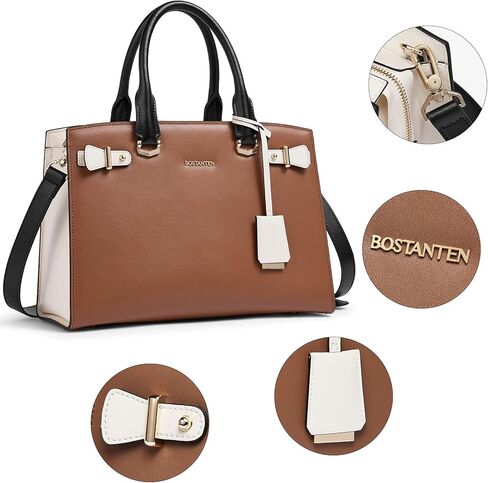 BOSTANTEN Women Leather Handbag Designer Satchel Purses Top Handle Shoulder Totes Crossbody Bag in Kuwait