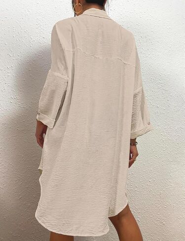 بلوزة نسائية عصرية بغطاء للرأس من Bsubseach، قميص بأزرار سفلية، قمصان علوية in Kuwait