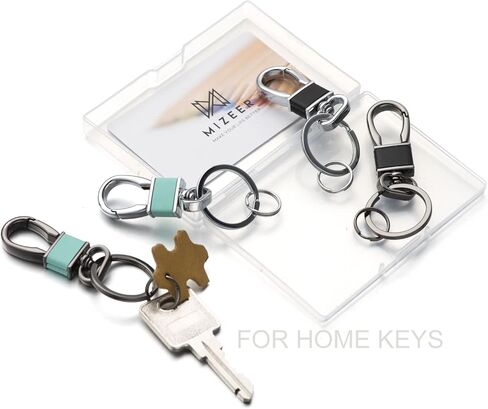 ميزدير خطاف سلسلة مفاتيح بحلقة تثبيت، مشابك سلسلة مفاتيح دوارة مع 12 حلقة مفاتيح، منظم حامل مفاتيح لمستلزمات البحث عن مفاتيح السيارة، اسود/ارجواني/ازرق، مقاس M, أسود/أرجواني/أزرق, Medium in Kuwait