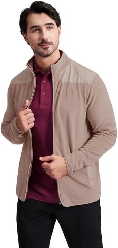 M MAELREG Fleece Jacket Men Full Zip Casual Stylish Soft Sport Mock Neck Golf Polar Fleece Microfleece Jackets for Men in Saudi Arabia