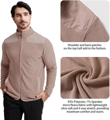 M MAELREG Fleece Jacket Men Full Zip Casual Stylish Soft Sport Mock Neck Golf Polar Fleece Microfleece Jackets for Men in Saudi Arabia