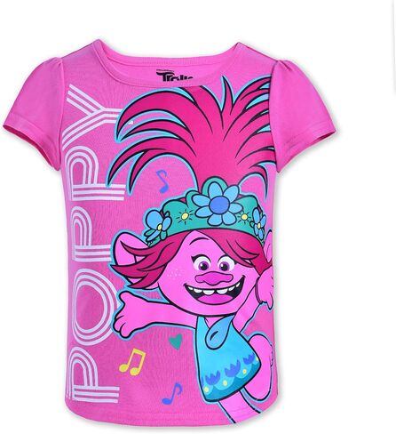 Universal Trolls Girls 3 Pack Short Sleeve T-Shirt for Toddler and Little Kids – Grey/Pink/Yellow in Saudi Arabia