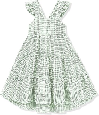 Hipea Toddler Baby Girls' Dresses Outfits Sleeveless Backless Colour Block Dress Kids Casual Beach Dresses in Kuwait