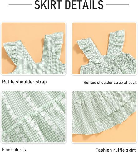 Hipea Toddler Baby Girls' Dresses Outfits Sleeveless Backless Colour Block Dress Kids Casual Beach Dresses in Kuwait