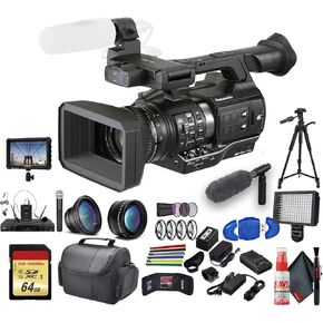 كاميرا باناسونيك AJ-PX270 microP2 المحمولة AVC-Ultra HD (AJ-PX270P) مع حقيبة مبطنة، ضوء LED، بطاقة ذاكرة 64 جيجابايت، حامل ثلاثي القوائم، شاشة خارجية 4K، ECM-VG1 وأكثر من ذلك بكثير in Kuwait
