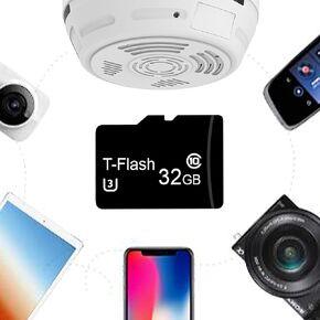 بطاقة Micro SD سعة 32 جيجابايت، ملحق تخزين للكاميرا الصغيرة، بطاقة ذاكرة عالية السرعة لتسجيل أو تشغيل مقاطع الفيديو القصيرة in Kuwait