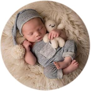Zeroest Newborn Photography Props Outfits Boy Romper Hats Newborn Baby Photoshoot Outfits Girl Picture Props Newborn Photos