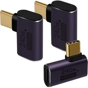 APEXSUN 3pack USB C محول موصل يدعم Thunderbolt 4/3، USB4/3، PD 240W الشحن السريع، 40 جيجابايت / ثانية و 8K / 60 هرتز نقل البيانات، متوافق مع معظم أجهزة USB C. مستقيم (أنثى إلى أنثى)