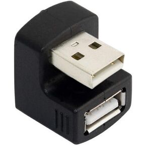 cablecc Down Angled USB 2.0 Adapter A Male to Female Extension 90 180 360 Degree Black in Saudi Arabia