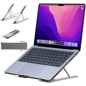 حامل كمبيوتر محمول للمكتب، حامل كمبيوتر محمول قابل للطي، حامل كمبيوتر محمول قابل للتعديل، حامل كمبيوتر محمول من الألومنيوم المحمول مريح قابل للتعديل، حامل كمبيوتر محمول، حامل كمبيوتر محمول Macbook، متوافق مع أجهزة الكمبيوتر المحمولة مقاس 9-15.6 بوصة in Kuwait