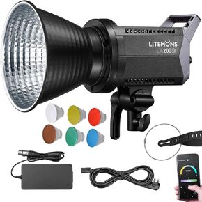 Godox LA200D LED فيديو ضوء 230W، 5600K CRI 96+ 8 FX تأثيرات الإضاءة 101000lux@1m، APP التحكم Bowens Mount in Kuwait