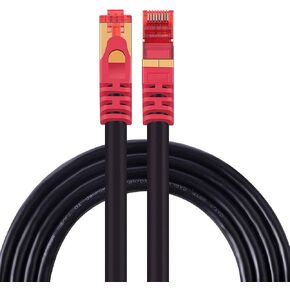 Outdoor Cat 7 Ethernet Cable 100 ft, ShineKee 26AWG Heavy-Duty Cat7 Networking Cord Patch Cable RJ45 10 Gigabit 600MHz LAN Wire Cable STP Waterproof Direct Burial Ethernet Cable in Kuwait