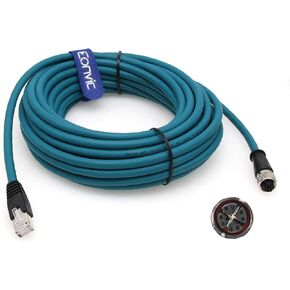 M12 X Code 8 Pin Female to RJ45 Cat-7e High Flex Ethernet Cable for Cognex Industrial Camera (15M) in Saudi Arabia
