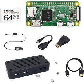 iCEasy Raspberry Pi Zero W Starter Kit with 64GB Micro SD Card, Power Supply with ON/Off, HDMI Cable, USB-OTG Adapter, Card Reader,Heatsink, Case in Saudi Arabia