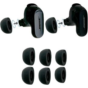 Comply Memory Foam Replacement Ear Tips, Black (S/M/L) (3 Pairs) | For Bose QuietComfort, II, Ultra 1&2, Ultimate Comfort, Secure Fit, Superior Noise Isolation in Saudi Arabia