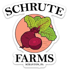 Schrute Farms Bets The Office - ملصق فينيل مقاوم للماء 4 بوصة للكمبيوتر المحمول، زجاجة مياه إلخ in Kuwait