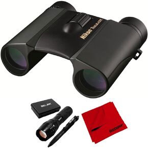 مجموعة مناظير الصيد Nikon 8218 10x25 Trailblazer ATB مع مصباح يدوي تكتيكي ديكو جير ومجموعة أقلام تكتيكية مع حقيبة مقاومة للماء/الصدمات وقطعة قماش للتنظيف من الألياف الدقيقة مقاس 6 × 6 بوصة in Saudi Arabia