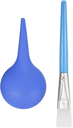 MECCANIXITY منفاخ هواء كروي مطاطي 90 مل، أداة تنظيف الدوائر، أداة تنظيف مع قطعتين من فرش النباتات النضرة، أداة بستنة بيضاء مقاس 5.98 بوصة للنباتات/لوحة المفاتيح in Kuwait