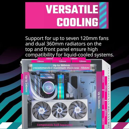 Cooler Master MasterBox 540 ARGB ATX Mid-Tower ARGB Ether Front Panel, Removable Top Panel, Front DarkMirror Panel, Mesh Side Intakes, Tempered Glass, SickleFlow 120mm PWM ARGB (MB540-KGNN-S00) in Kuwait