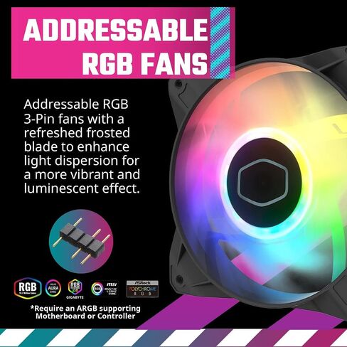 لوحة أمامية من Cooler Master MasterBox 540 ARGB ATX Mid-Tower ARGB Ether، لوحة علوية قابلة للإزالة، لوحة مرآة داكنة أمامية، مداخل جانبية شبكية، زجاج مقسى، تدفق SickleFlow 120 مم PWM ARGB (MB540-KGNN-S00) in Kuwait
