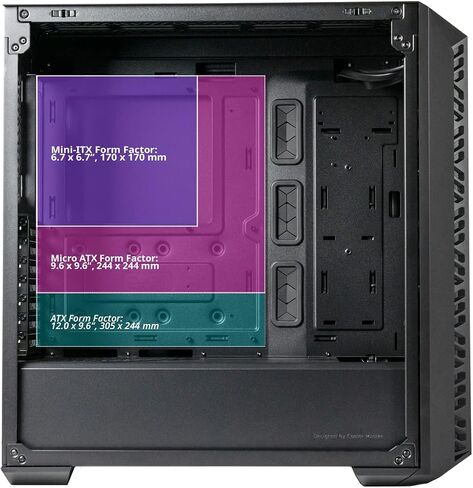 لوحة أمامية من Cooler Master MasterBox 540 ARGB ATX Mid-Tower ARGB Ether، لوحة علوية قابلة للإزالة، لوحة مرآة داكنة أمامية، مداخل جانبية شبكية، زجاج مقسى، تدفق SickleFlow 120 مم PWM ARGB (MB540-KGNN-S00) in Kuwait
