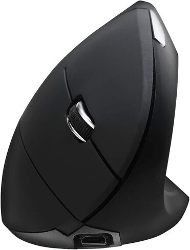 جيليد سوليوشنز ماوس لاسلكي عمودي مريح 2.4G لاسلكي من ابيكس - 3 اوضاع نقطة لكل بوصة - ازرار التالية/السابقة - التوصيل والتشغيل - مستقبل USB متضمن - اسود in Kuwait