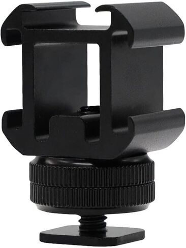 محول تثبيت الحذاء الساخن للكاميرا المصنوعة من الألومنيوم من Beeiee، ملحق فيديو، حذاء بارد ثلاثي لأضواء القوس، وشاشات LED، والميكروفونات، ومسجل الصوت وكاميرا فيديو فلاش الاستوديو (حامل الحذاء الساخن، 1) in Kuwait