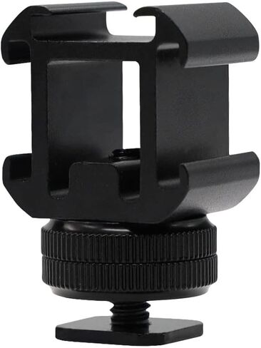 محول تثبيت الحذاء الساخن للكاميرا المصنوعة من الألومنيوم من Beeiee، ملحق فيديو، حذاء بارد ثلاثي لأضواء القوس، وشاشات LED، والميكروفونات، ومسجل الصوت وكاميرا فيديو فلاش الاستوديو (حامل الحذاء الساخن، 1) in Kuwait