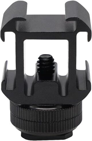 محول تثبيت الحذاء الساخن للكاميرا المصنوعة من الألومنيوم من Beeiee، ملحق فيديو، حذاء بارد ثلاثي لأضواء القوس، وشاشات LED، والميكروفونات، ومسجل الصوت وكاميرا فيديو فلاش الاستوديو (حامل الحذاء الساخن، 1) in Kuwait