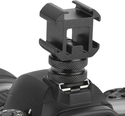 محول تثبيت الحذاء الساخن للكاميرا المصنوعة من الألومنيوم من Beeiee، ملحق فيديو، حذاء بارد ثلاثي لأضواء القوس، وشاشات LED، والميكروفونات، ومسجل الصوت وكاميرا فيديو فلاش الاستوديو (حامل الحذاء الساخن، 1) in Kuwait