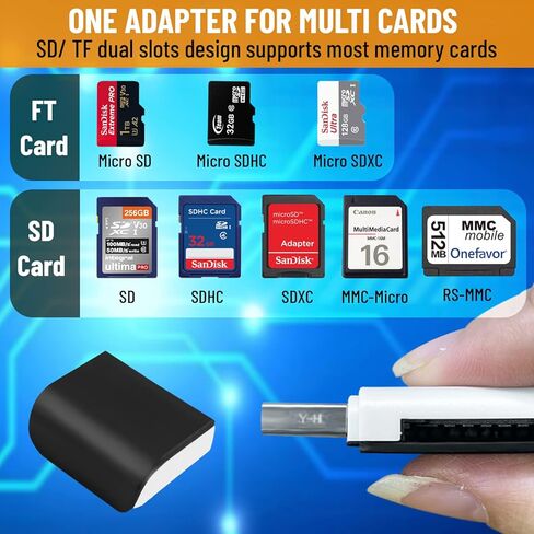 ابرتي محول قارئ بطاقة ذاكرة خارجي يو اس بي جديد او تي جي لاجهزة اللابتوب وويندوز in Kuwait