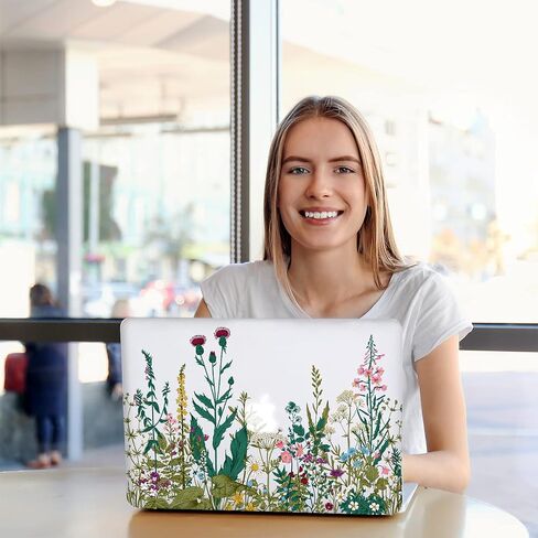 حافظة EkuaBot Flowers MacBook Pro مقاس 13 بوصة وغطاء لوحة المفاتيح (A2338 M1/A2289/A2251/A2159/A1989/A1706/A1708، إصدار 2016-2021)، حافظة صلبة متوافقة فقط مع MacBook Pro 13.3 in Saudi Arabia