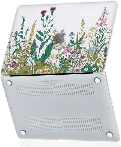 حافظة EkuaBot Flowers MacBook Pro مقاس 13 بوصة وغطاء لوحة المفاتيح (A2338 M1/A2289/A2251/A2159/A1989/A1706/A1708، إصدار 2016-2021)، حافظة صلبة متوافقة فقط مع MacBook Pro 13.3 in Saudi Arabia