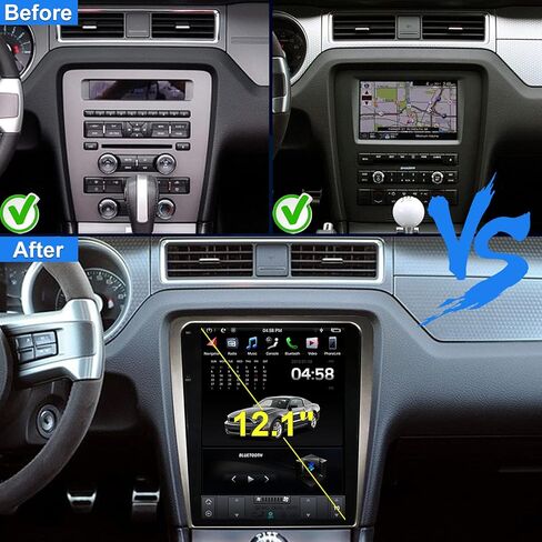 KSPIV 12.1 inch Android Car Stereo with GPS for Ford Mustang 2010-2014 Navigation Multimedia Player Double Din Car Stereo with Navigation CarPlay DSP Auto Audio Video Voice Plug in and Play in Kuwait