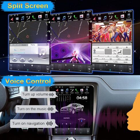 KSPIV 12.1 inch Android Car Stereo with GPS for Ford Mustang 2010-2014 Navigation Multimedia Player Double Din Car Stereo with Navigation CarPlay DSP Auto Audio Video Voice Plug in and Play in Kuwait