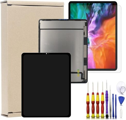 شاشة OLED LCD وشاشة لمس زجاجية بديلة لجهاز ايباد برو 12.9 انش الجيل الثالث A1876 A2014 A1895 / ايباد برو الجيل الرابع 12.9 انش A2069 A2229 A2230 A2233 مع اداة وزجاج من اكنيوكز in Kuwait