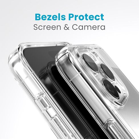 Speck Clear iPhone 15 Pro Max Case - Slim, Drop Protection - Scratch Resistant, Anti-Yellowing, 6.7 Inch Phone Case - GemShell Clear/Platinum Glitter in Saudi Arabia