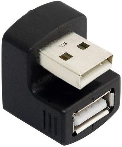 Cablecc 1 مجموعة محول USB 3.0 بزاوية أعلى وأسفل ذكر إلى أنثى تمديد 180 درجة 5 جيجابت في الثانية in Saudi Arabia