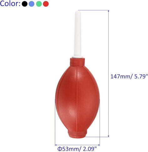منفاخ هواء كرة الغبار من ام ميتركسيتي - مطاط تنظيف المعدات لازالة الغبار ونقل السوائل، يوضع على عدسات الكاميرا / النباتات (5.79 × 2.09 انش، ازرق واسود واحمر واخضر) in Kuwait