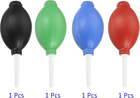 منفاخ هواء كرة الغبار من ام ميتركسيتي - مطاط تنظيف المعدات لازالة الغبار ونقل السوائل، يوضع على عدسات الكاميرا / النباتات (5.79 × 2.09 انش، ازرق واسود واحمر واخضر) in Kuwait