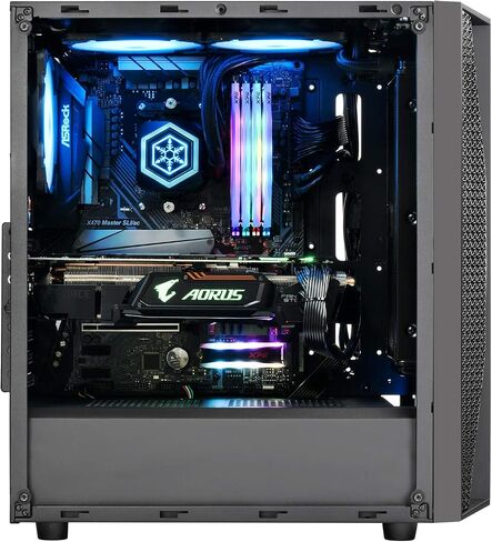 SilverStone Technology FARA B1 RGB, Tempered Glass, Mid-Tower ATX case with RGB Fans, SST-FAB1B-RGB, Black/Glass/RGB in Saudi Arabia
