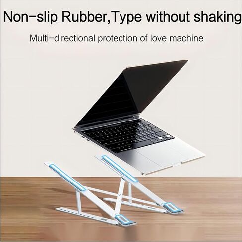 حامل كمبيوتر محمول للمكتب، حامل كمبيوتر محمول قابل للطي، حامل كمبيوتر محمول قابل للتعديل، حامل كمبيوتر محمول من الألومنيوم المحمول مريح قابل للتعديل، حامل كمبيوتر محمول، حامل كمبيوتر محمول Macbook، متوافق مع أجهزة الكمبيوتر المحمولة مقاس 9-15.6 بوصة in Kuwait