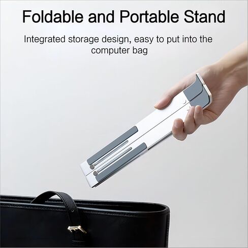 حامل كمبيوتر محمول للمكتب، حامل كمبيوتر محمول قابل للطي، حامل كمبيوتر محمول قابل للتعديل، حامل كمبيوتر محمول من الألومنيوم المحمول مريح قابل للتعديل، حامل كمبيوتر محمول، حامل كمبيوتر محمول Macbook، متوافق مع أجهزة الكمبيوتر المحمولة مقاس 9-15.6 بوصة in Kuwait