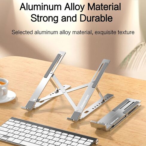 حامل كمبيوتر محمول للمكتب، حامل كمبيوتر محمول قابل للطي، حامل كمبيوتر محمول قابل للتعديل، حامل كمبيوتر محمول من الألومنيوم المحمول مريح قابل للتعديل، حامل كمبيوتر محمول، حامل كمبيوتر محمول Macbook، متوافق مع أجهزة الكمبيوتر المحمولة مقاس 9-15.6 بوصة in Kuwait