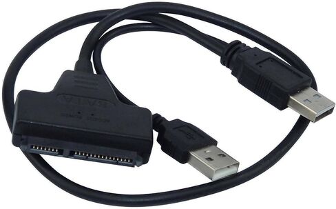 كابل محول ساتا الى USB 2.0 Y لمحرك الاقراص الصلبة 2.5 انش وهارد SSD 22 دبوس 7+15 ساتا 1 2 3 محول خارجي in Saudi Arabia