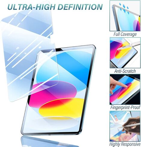 REAL-EAGLE Backlit Keyboard Case for iPad 10th Generation (2022) 10.9 Inch with Screen Protector, 7 Colors Light Wireless Detachable Keyboard with Purple Protective Folio Cover Case in Kuwait