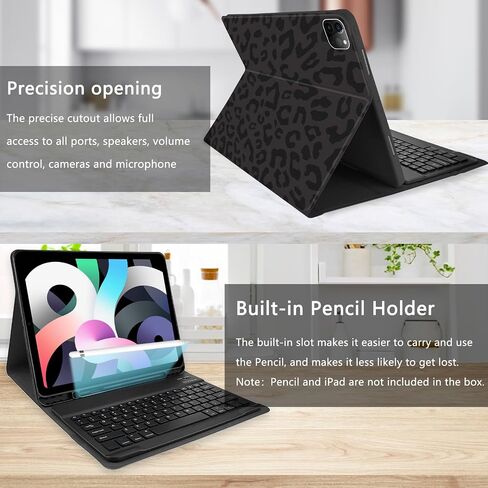 Keyboard Case for iPad Pro 12.9" 6th/5th/4th/3rd Gen (2022/2021/2020/2018), Magnetically Absorbent, Auto Sleep/Wake,Support 2nd Gen Pencil Wireless Charge, with Pencil Holder - Pink Cow in Kuwait