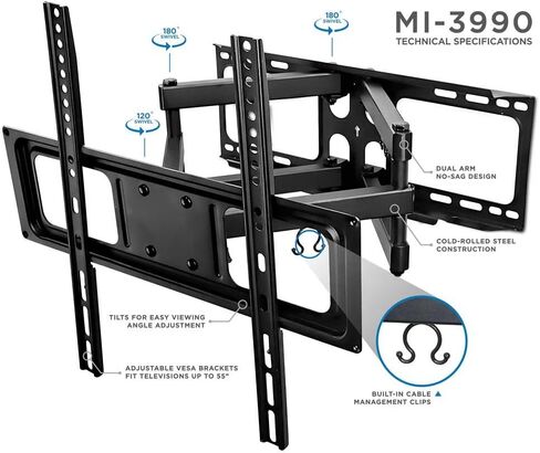 ماونت ات حامل قابل للامالة يثبت على الحائط بتصميم عالمي جديد وشديد التحمل طراز MI-3990B in Saudi Arabia
